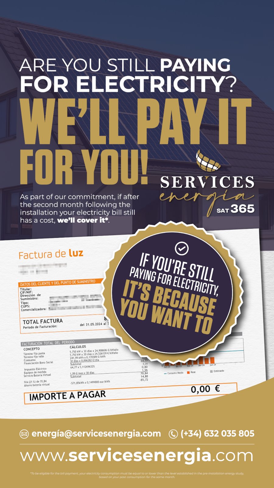 Promociones pago factura luz dos meses en ingles